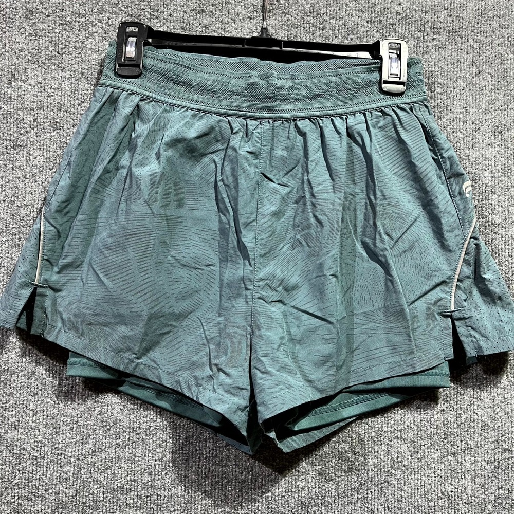 Fabletics Perforated Run 5'' Short Womens Small Viridian Green‎ Running Outdoor